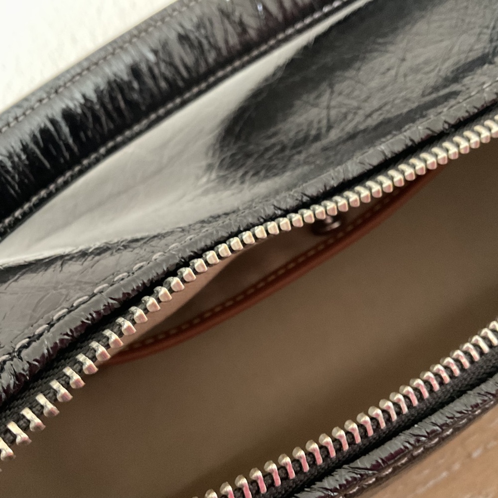 Coach Black Glazed Leather Juliet Shoulder Bag - Picture 9 of 12